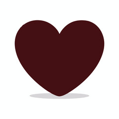 Valentine red heart icon. Heart shape Isolated on white background.