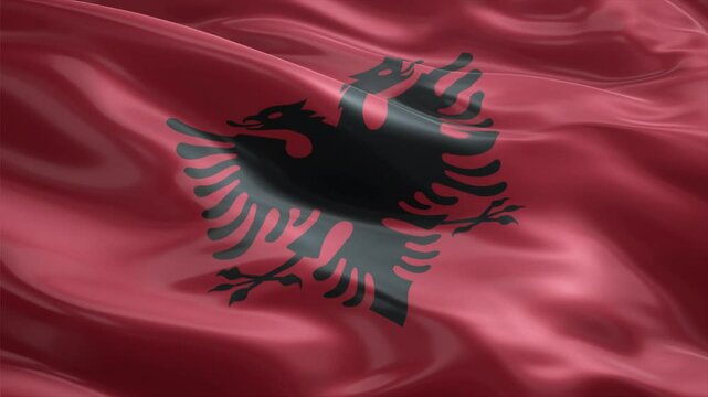 albania country flag waving for 10 seconds in high quality