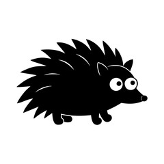Porcupine cartoon vector silhouette