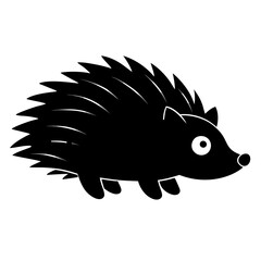 Porcupine cartoon vector silhouette