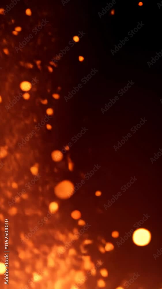 Poster abstract orange bokeh light pattern on dark