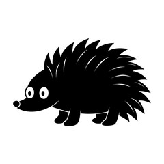 Porcupine cartoon vector silhouette