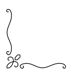 hand drawn Decorative corners doodle frames . Vintage decorative corner border with hearts