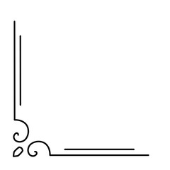 hand drawn Decorative corners doodle frames . Vintage decorative corner border with hearts