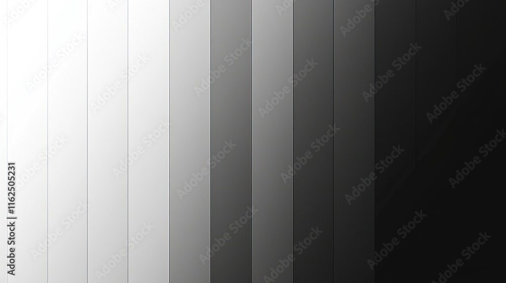 Poster Vertical grayscale gradient stripes abstract background