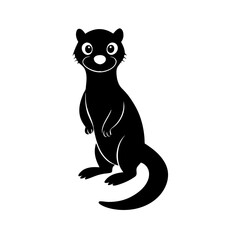 Otter cartoon vector silhouette