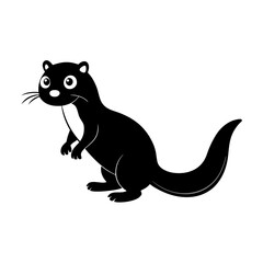 Otter cartoon vector silhouette