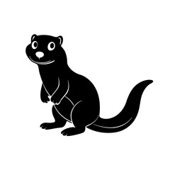 Otter cartoon vector silhouette