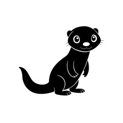Otter cartoon vector silhouette