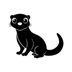 Otter cartoon vector silhouette