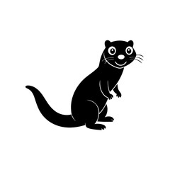 Otter cartoon vector silhouette