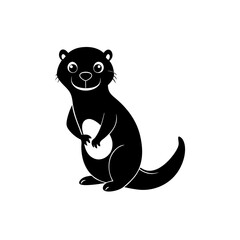 Otter cartoon vector silhouette