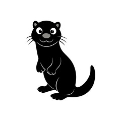 Otter cartoon vector silhouette