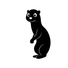 Otter cartoon vector silhouette