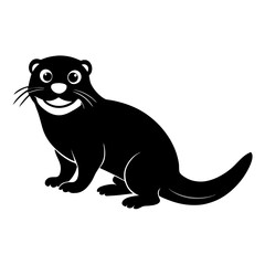 Otter cartoon vector silhouette