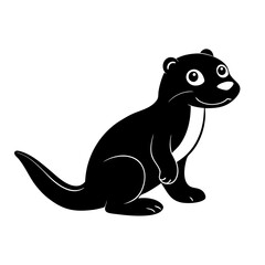 Otter cartoon vector silhouette