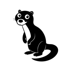 Otter cartoon vector silhouette
