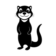 Otter cartoon vector silhouette