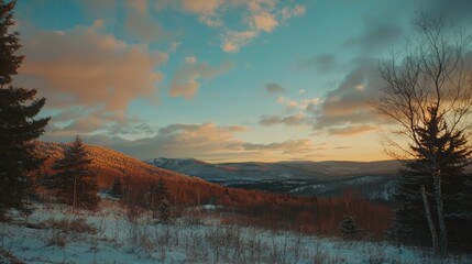 sunset in the mountains