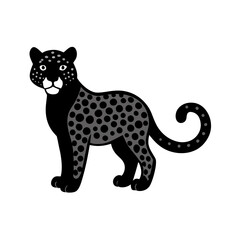Leopard cartoon vector silhouette