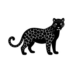 Leopard cartoon vector silhouette