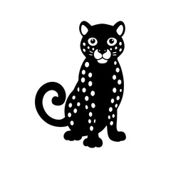 Leopard cartoon vector silhouette