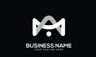 Alphabet AM or MA building monogram vector logo template