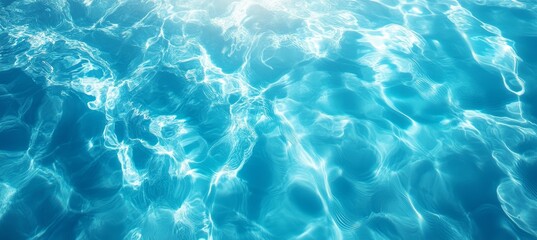 Fototapeta premium Clear fresh summer blue sea water. Generative AI technology. 