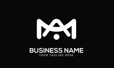 Alphabet AM or MA building monogram vector logo template
