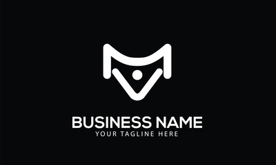 Alphabet MV or VM building monogram vector logo template