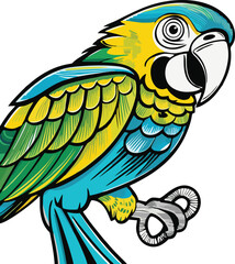 parrot vector illustration white background