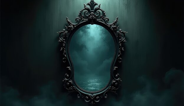 gothic-style gift certificate with ornate mirror frame design