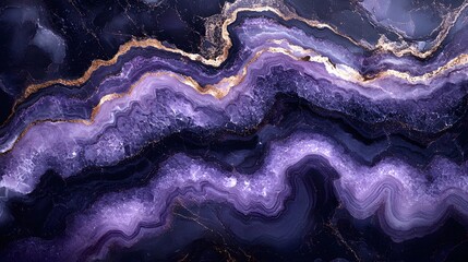 Elegant Marble Stone Texture: A Fluid Dark Purple and Black Pattern for Modern Design Background