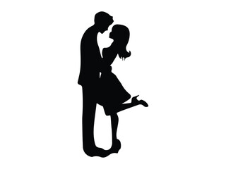  Valentine's day .romantic couple kissing silhouette
