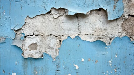 Obraz premium Weathered Blue Wall with Peeling Paint