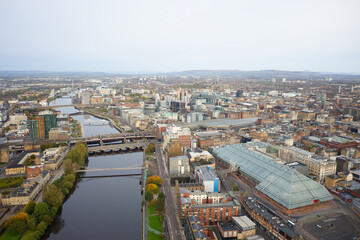 Glasgow aerial view looking west from Port Dundas