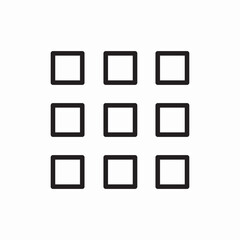 Grid layout gallery thumbnails menu icon vector sign
