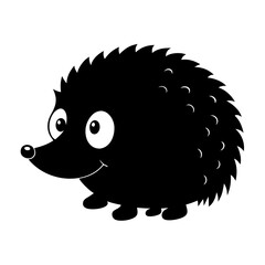 Hedgehog cartoon vector silhouette