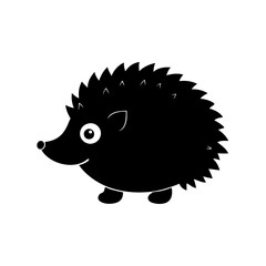 Hedgehog cartoon vector silhouette