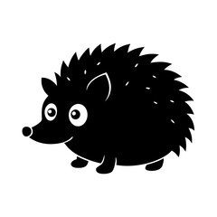 Hedgehog cartoon vector silhouette