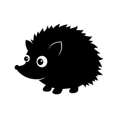 Hedgehog cartoon vector silhouette