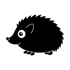 Hedgehog cartoon vector silhouette