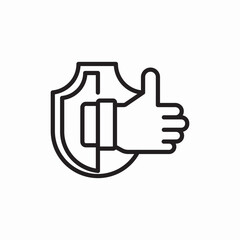 Thumbs up like positive feedback icon vector sign
