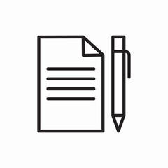 Document paper pen writing note icon vector sign

