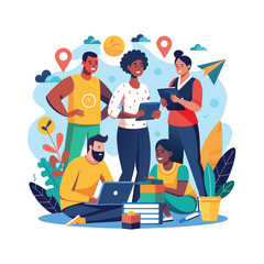 Black community, African people Vector illustration