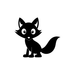 Fox cartoon vector silhouette