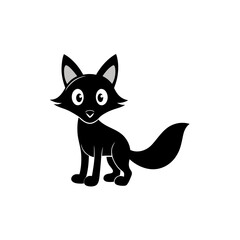 Fox cartoon vector silhouette