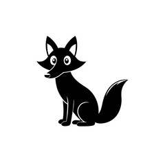Fox cartoon vector silhouette