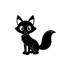 Fox cartoon vector silhouette