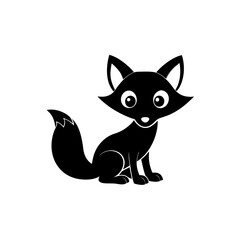 Fox cartoon vector silhouette
